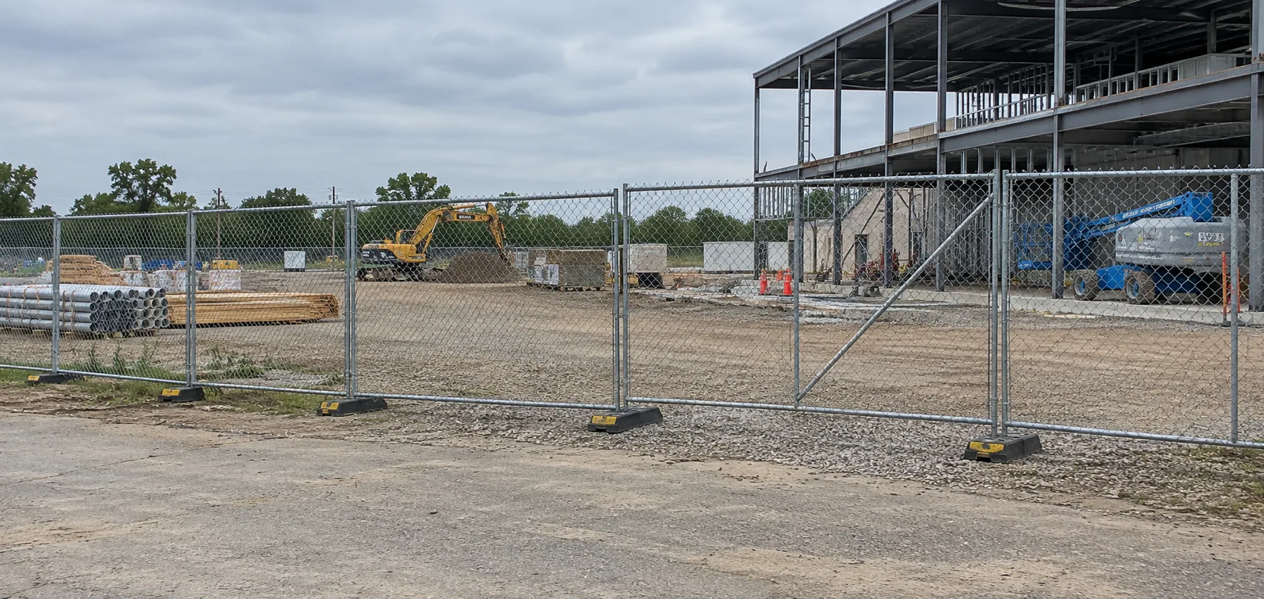 Temporary fencing around a construction site