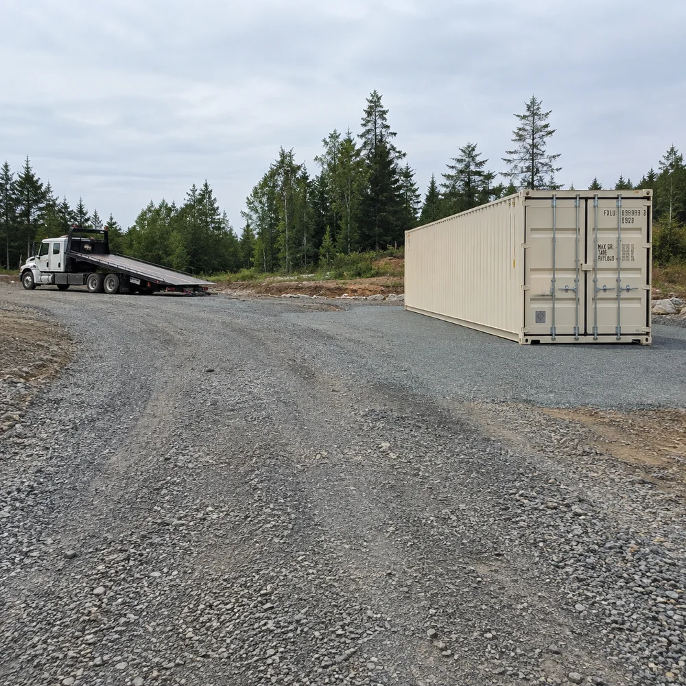 Shipping container truck access