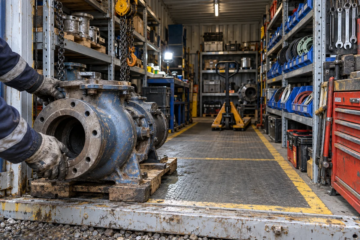 Industrial shutdown storage containers planning detail