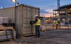 shipping container rental security responsibilities at a working commercial site