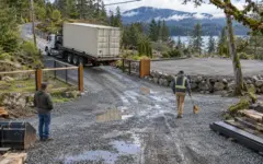shipping container delivery access checklist at a working commercial site